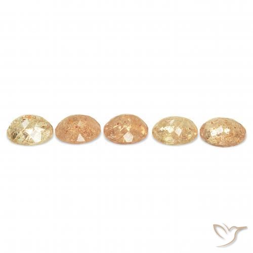 Gemas de Piedrasol Naranja claro natural de 22.26 ct, Ovalada, Transparente