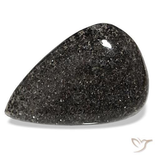Piedra sol negro de 34,68 ct, en forma de pera, translúcido