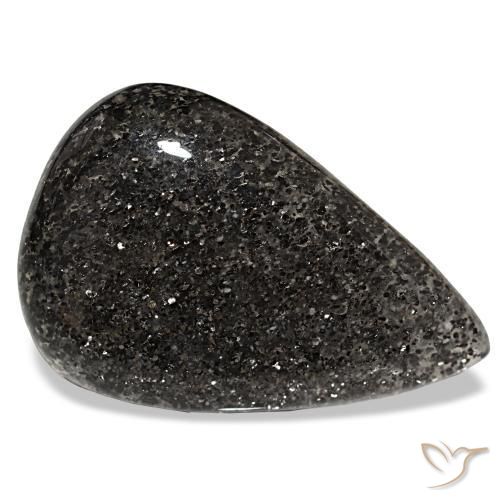 Piedra sol negro natural de 34,68 ct, en forma de pera, translúcido