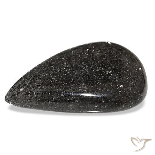 Piedra sol negro natural de 34,68 ct, en forma de pera, translúcido