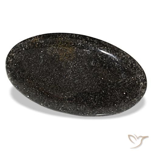 Piedra sol negro natural de 55,67 ct, corte óvalo, translúcido