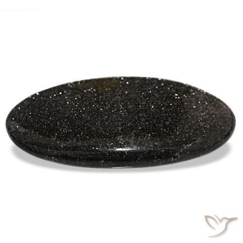 Piedra sol negro natural de 55,67 ct, corte óvalo, translúcido