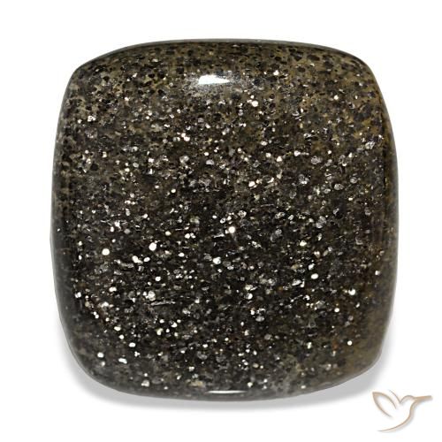 Piedra sol negro de 31,17 ct, cojín, translúcido