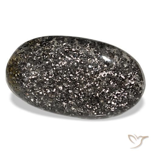 Piedra sol negro natural de 20,93 ct, corte óvalo, translúcido