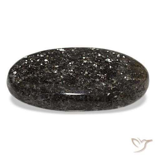 Piedra sol negro natural de 20,93 ct, corte óvalo, translúcido