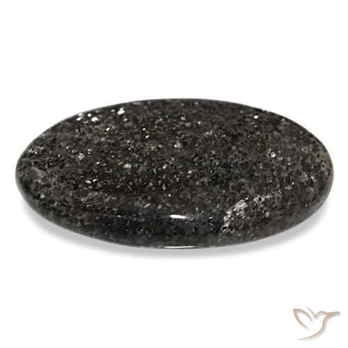 Piedra sol negro natural de 25,54 ct, corte óvalo, translúcido