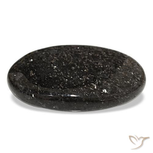 Piedra sol negro natural de 33,38 ct, corte óvalo, translúcido