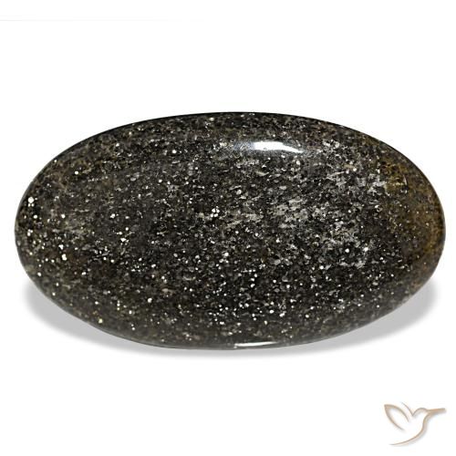 Piedra sol negro natural de 65,84 ct, corte óvalo, translúcido