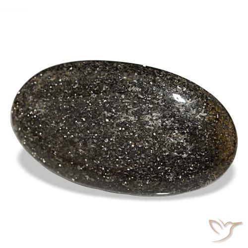 Piedra sol negro natural de 65,84 ct, corte óvalo, translúcido