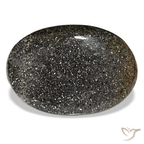 Piedra sol negro natural de 38,56 ct, corte óvalo, translúcido