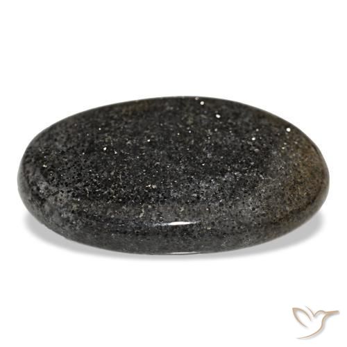 Piedra sol negro natural de 38,56 ct, corte óvalo, translúcido