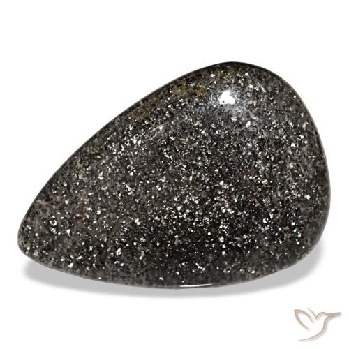 Piedra sol negro natural de 23,50 ct, en forma de pera, translúcido