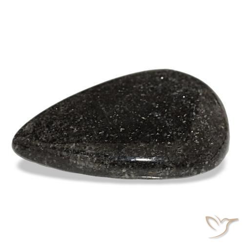 Piedra sol negro natural de 23,50 ct, en forma de pera, translúcido