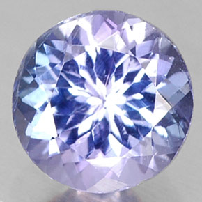 Tanzanita azul natural de 0,75 ct, corte redondo, VS