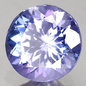 Tanzanita azul natural de 0,75 ct, corte redondo, VS