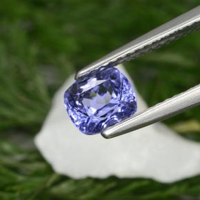 Tanzanita azul natural de 1,13 ct, corte cojín, VVS