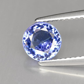Tanzanita azul natural de 1,50 ct, corte redondo, VVS-VS