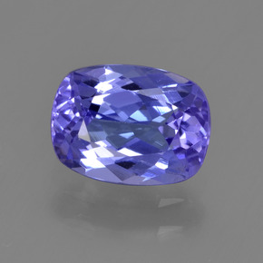 Tanzanita violeta natural de 1,34 ct, corte cojín, VVS-VS