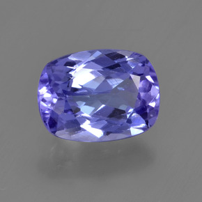 Tanzanita violeta natural de 1,34 ct, corte cojín, VVS-VS