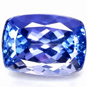 Tanzanita azul natural de 3,07 ct, corte cojín, IF