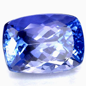 Tanzanita azul natural de 3,07 ct, corte cojín, IF