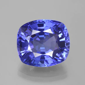 Tanzanita azul natural de 10,76 ct, corte cojín, VVS