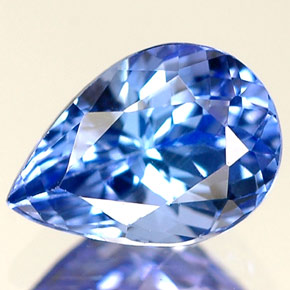 Tanzanita azul natural de 1,31 ct, en forma de pera, VVS-VS