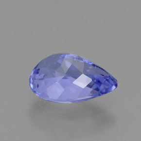 Tanzanita azul natural de 0,87 ct, en forma de pera, VVS