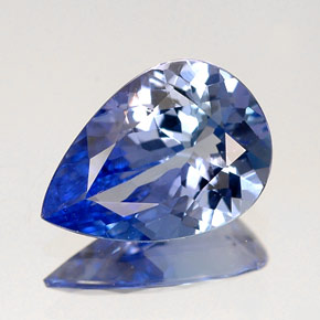 Tanzanita azul natural de 1,43 ct, en forma de pera, IF
