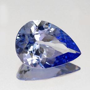 Tanzanita azul natural de 1,43 ct, en forma de pera, IF