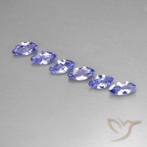 Gemas de Tanzanita Azul violeta natural de 1.88 ct, Marquesa, VVS-VS