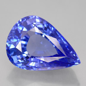 Tanzanita azul natural de 11,73 ct, en forma de pera, VVS-VS