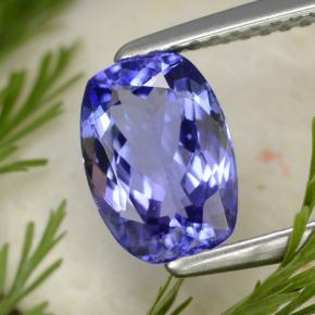 Tanzanita azul natural de 1,76 ct, corte cojín, VVS-VS