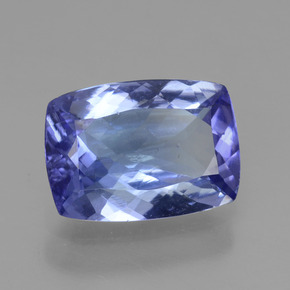 Tanzanita azul natural de 1,78 ct, corte cojín, VVS-VS