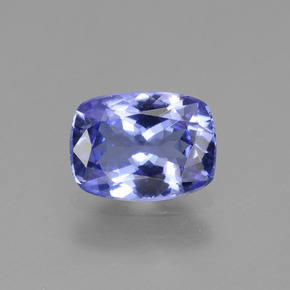 Tanzanita azul natural de 1,25 ct, corte cojín, VS