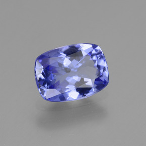 Tanzanita azul natural de 1,25 ct, corte cojín, VS