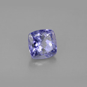 Tanzanita azul natural de 1,46 ct, corte cojín, VS