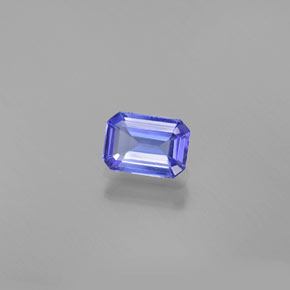Tanzanita azul natural de 0,87 ct, corte esmeralda, VVS-VS