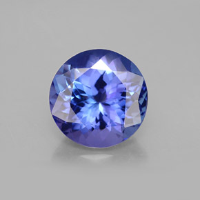 Tanzanita azul natural de 4,67 ct, corte redondo, VVS