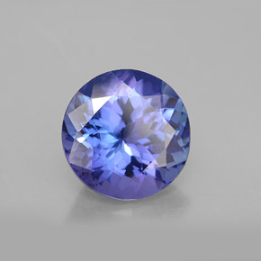 Tanzanita azul natural de 4,67 ct, corte redondo, VVS