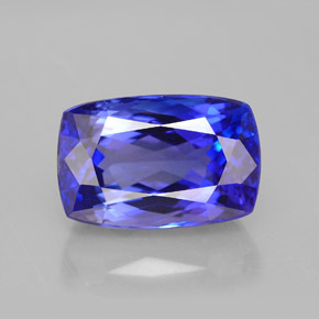 Tanzanita azul natural de 7,21 ct, corte cojín, VVS