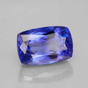 Tanzanita azul natural de 7,21 ct, corte cojín, VVS