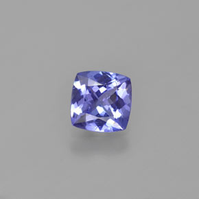 Tanzanita azul natural de 0,90 ct, corte cojín, VVS