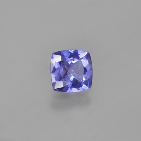 Tanzanita azul natural de 0,90 ct, corte cojín, VVS