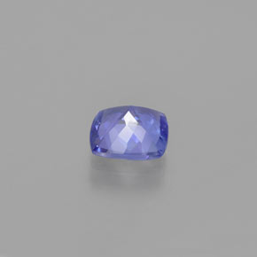Tanzanita azul natural de 0,90 ct, corte cojín, VVS