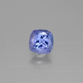 Tanzanita azul natural de 1,08 ct, corte cojín, VVS