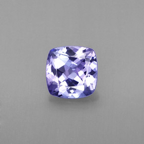 Tanzanita azul natural de 0,87 ct, corte cojín, VVS
