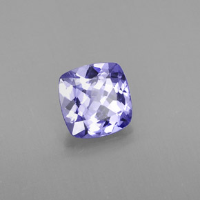 Tanzanita azul natural de 0,87 ct, corte cojín, VVS