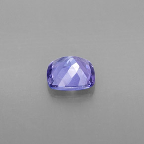 Tanzanita azul natural de 0,87 ct, corte cojín, VVS
