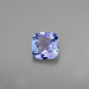 Tanzanita azul natural de 0,81 ct, corte cojín, VVS